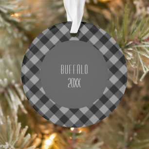 Grau- und Holzkohle-Buffalo-Karo-Schottenmuster Ornament