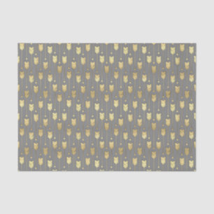 Grau und Imitat-Goldpfeil-Muster Seidenpapier