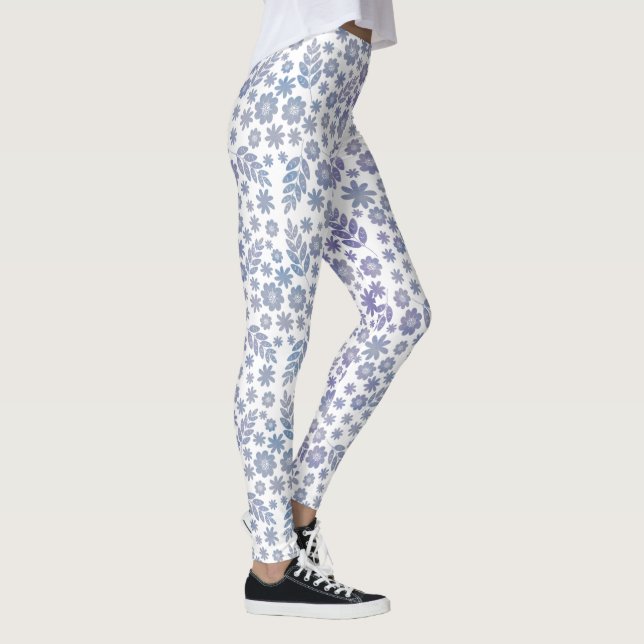 Grau- und Lavendelmuster Leggings (Rechts)