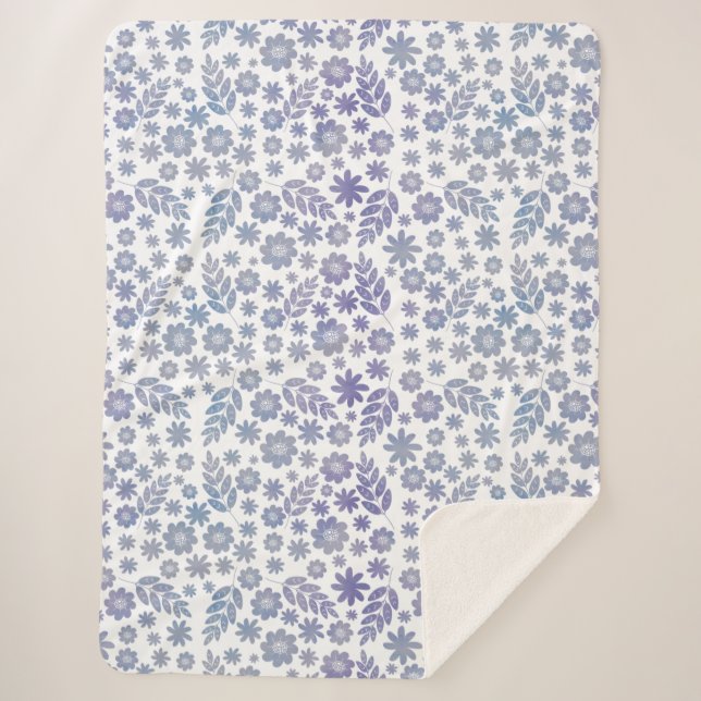 Grau- und Lavendelmuster Sherpadecke (Vorderseite)