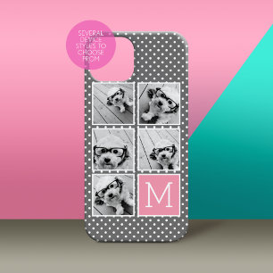 Grau-und rosa-Instagram 5 Monogramm Case-Mate iPhone Hülle