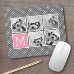 Grau und rosa Instagramm 5 Mousepad<br><div class="desc">Pastel und White Polka Dot Pattern - Verwenden Sie fünf quadratische Foto,  um ein einzigartiges und persönliches Geschenk zu schaffen. Oder man behalte den Hipster Welpe und macht einen trendigen Sake. Wenn Sie die Bilder anpassen müssen,  klicken Sie auf das Werkzeug anpassen,  um Änderungen vorzunehmen.</div>