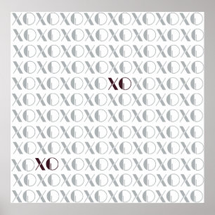 Grau und Rot XOXO Poster