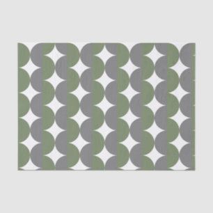 Grau und Sage Green Mitte Jahrhundert Moderne Wavy Seidenpapier