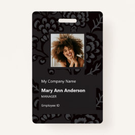 Grau und Schwarz Vibranu und feines Blumenmuster Ausweis