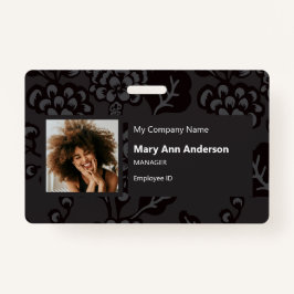 Grau und Schwarz Vibranu und feines Blumenmuster Ausweis