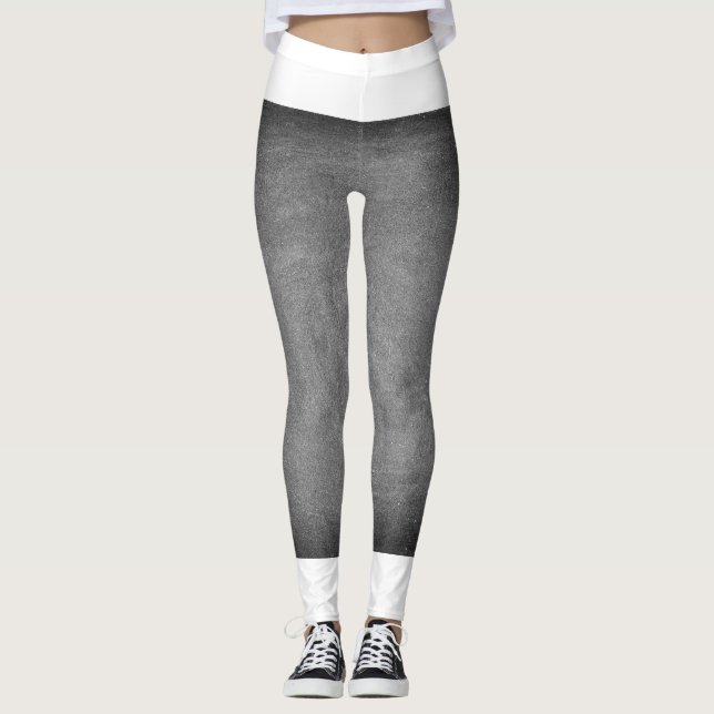 grau und Schwarz-weiß Leggings (Vorderseite)