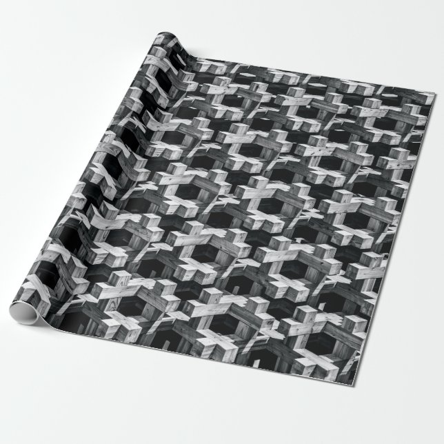 Grau- und Schwarzkreuz Geschenkpapier (Ungerollt)
