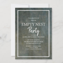 Grau und Silver Textured Look Leere Nest Party Einladung