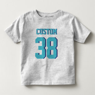 Grau und Türkis   Sports Jersey Design Kleinkind T-shirt