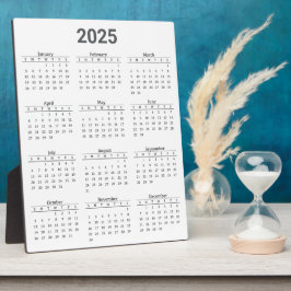 Grau und Weiß 2025 Jahr auf einen Blick Fotoplatte