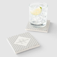 Grau und Weiß Geometric Modern Mit Monogramm