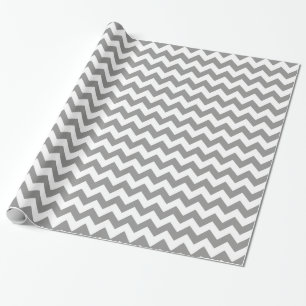 Grau und Weiß Modernes Zickzack Geschenkpapier