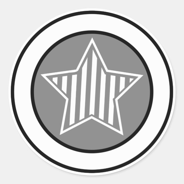 Grau und White Star Sticker (Vorderseite)