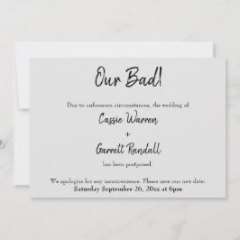 Grau "Unser Schlechtes!" Verspätete Hochzeitsankün Einladung
