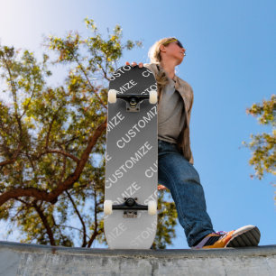 Grau (veränderbare Farbe) Ombre & Textmuster Skateboard