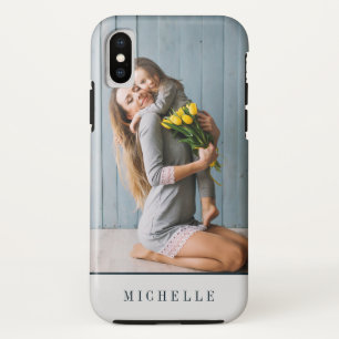 Grau Vertikales Foto Monogramm personalisiert Case-Mate iPhone Hülle
