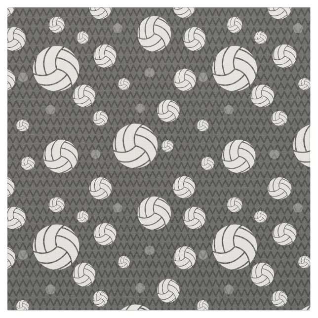 Grau Volleyball Zickzack Gemustert Stoff (Nahaufnahme)