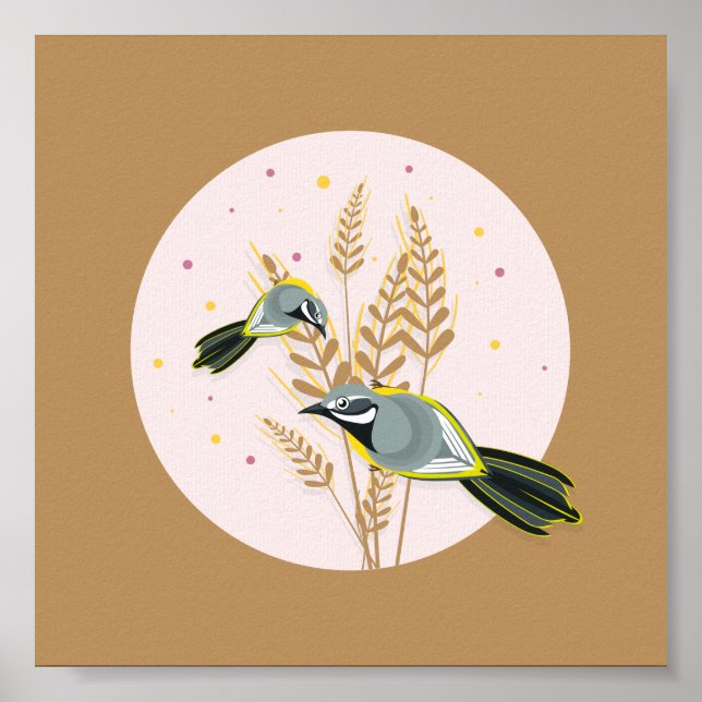 Grau-Wagtail-Abbildung Poster (Vorne)