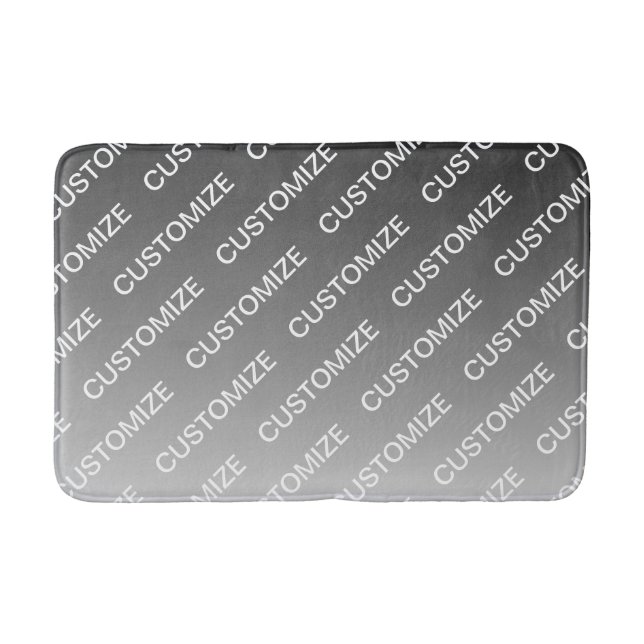 Grau (wechselbare Farbe) Ombre & Textmuster Badematte (Vorderseite)