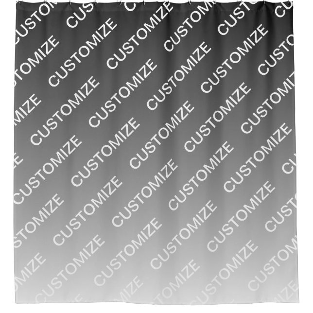 Grau (wechselbare Farbe) Ombre & Textmuster Duschvorhang (Vorderseite)