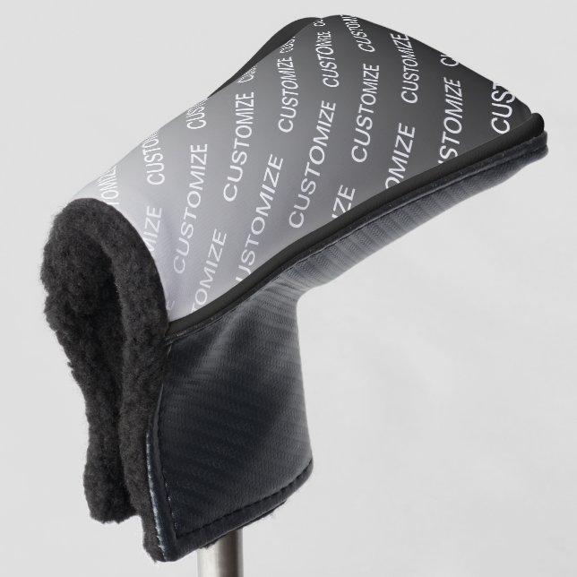 Grau (wechselbare Farbe) Ombre & Textmuster Golf Headcover (3/4 Vorderseite)