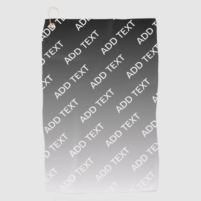 Grau (wechselbare Farbe) Ombre & Textmuster Golfhandtuch (Vorderseite)