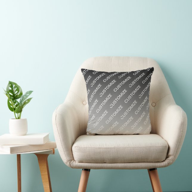 Grau (wechselbare Farbe) Ombre & Textmuster Kissen (Stuhl )