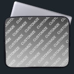 Grau (wechselbare Farbe) Ombre & Textmuster Laptopschutzhülle<br><div class="desc">Modern aussehendes, anpassbares Design, nach Belieben editierbar!</div>