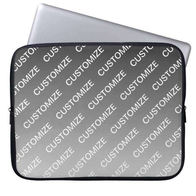 Grau (wechselbare Farbe) Ombre & Textmuster Laptopschutzhülle (Vorderseite)
