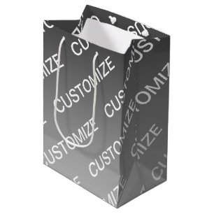Grau (wechselbare Farbe) Ombre & Textmuster Mittlere Geschenktüte