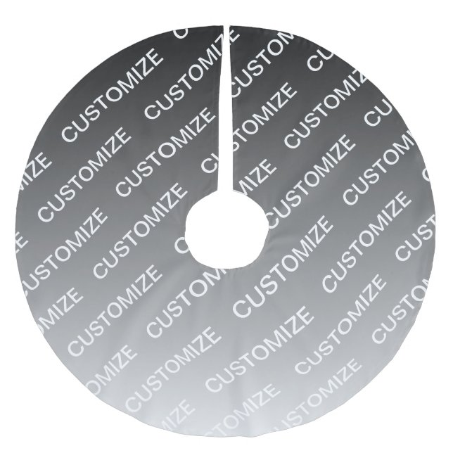 Grau (wechselbare Farbe) Ombre & Textmuster Polyester Weihnachtsbaumdecke (Vorderseite)