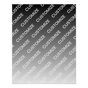 Grau (wechselbare Farbe) Ombre & Textmuster Poster
