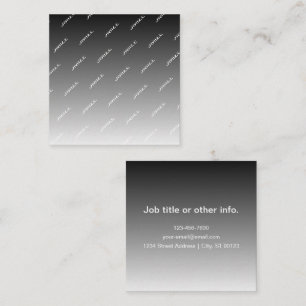 Grau (wechselbare Farbe) Ombre & Textmuster Quadratische Visitenkarte