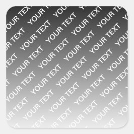 Grau (wechselbare Farbe) Ombre & Textmuster Quadratischer Aufkleber