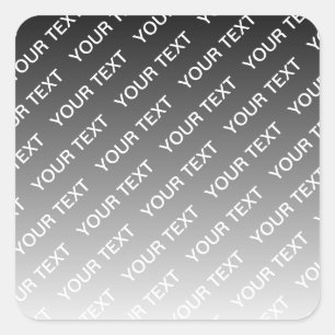 Grau (wechselbare Farbe) Ombre & Textmuster Quadratischer Aufkleber