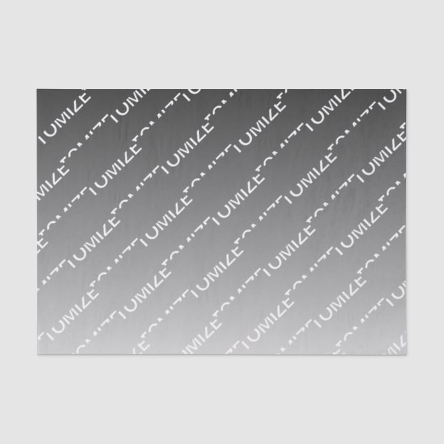 Grau (wechselbare Farbe) Ombre & Textmuster Seidenpapier (Vorderseite)