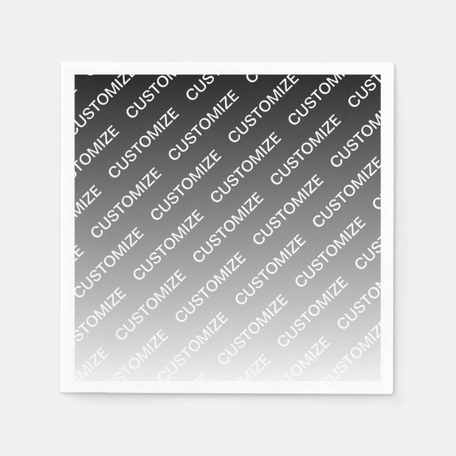 Grau (wechselbare Farbe) Ombre & Textmuster Serviette (Vorderseite)