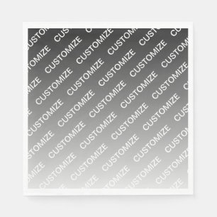 Grau (wechselbare Farbe) Ombre & Textmuster Serviette