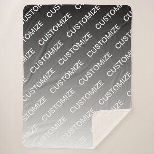 Grau (wechselbare Farbe) Ombre & Textmuster Sherpadecke