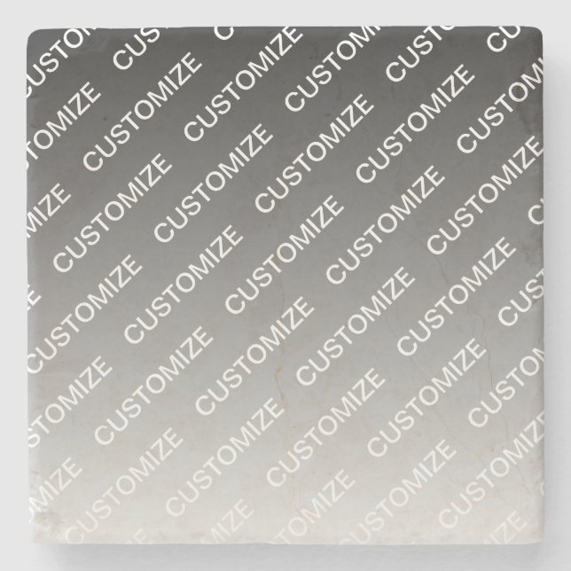 Grau (wechselbare Farbe) Ombre & Textmuster Steinuntersetzer (Vorderseite)