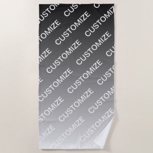 Grau (wechselbare Farbe) Ombre & Textmuster Strandtuch