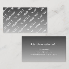 Grau (wechselbare Farbe) Ombre & Textmuster Visitenkarte