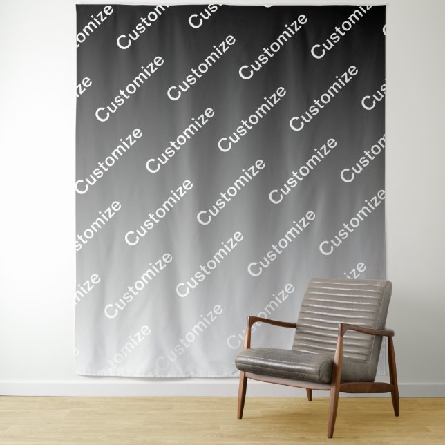 Grau (wechselbare Farbe) Ombre & Textmuster Wandteppich (Beispiel)