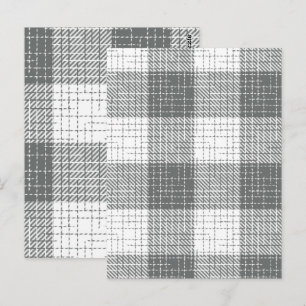 Grau-weiß kariertes Kreuzmuster Plaid  Postkarte