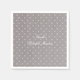 Grau & Weiß Kleine Polka-Punkte Modern Chic Serviette