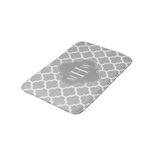 Grau weiß marokkanisch #5 Dk Gray 3 Initial Monogr Badematte