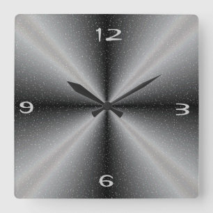 Grau / Weiß mit Schnee-Hintergrund >Wanduhrn Quadratische Wanduhr