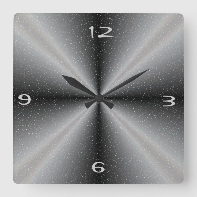 Grau/weiß mit Schneeuntergrund >Wanduhren Quadratische Wanduhr (Vorderseite)