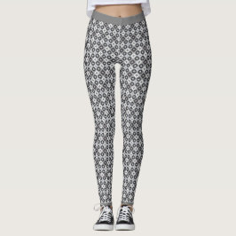 Grau-Weiß-Muster Leggings